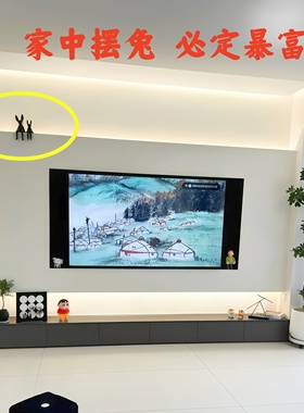 轻奢北欧长耳兔陶瓷摆件