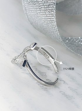 十字架戒指纯银可调节冷淡风女