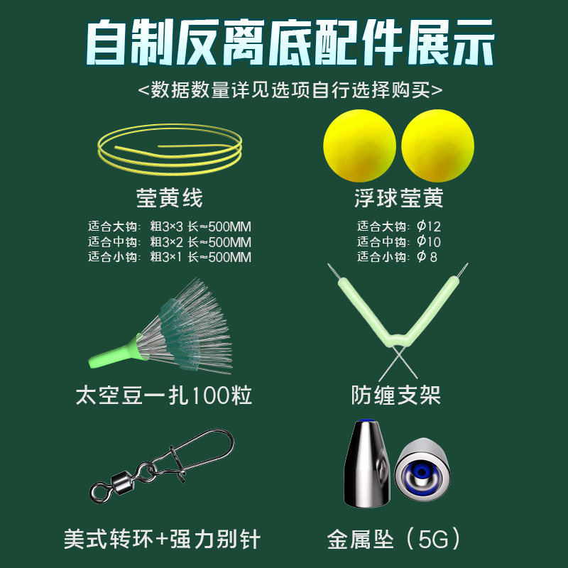 赵太公反离底欧式钓法手工DIY套件双浮球跑铅抗走水鲫鲤钓鱼配件 - 图0