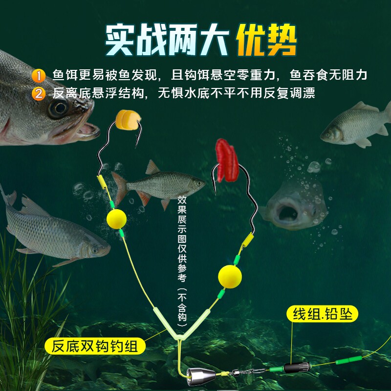 赵太公反离底欧式钓法手工DIY套件双浮球跑铅抗走水鲫鲤钓鱼配件 - 图3