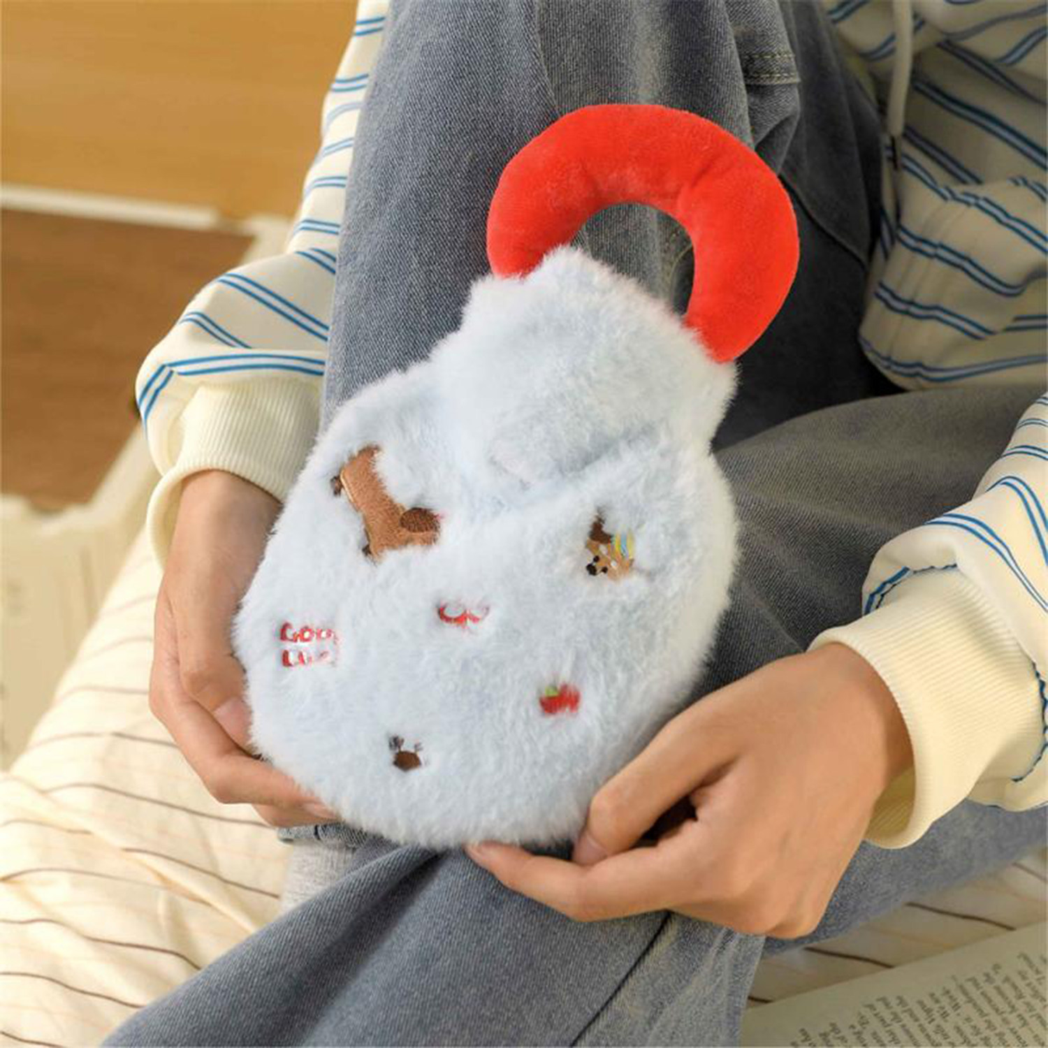 冬季少女可爱毛绒注水热水袋卡通小号便携手提暖手宝可拆洗暖水袋,淘宝优惠券,粉丝福利购,淘宝优惠卷