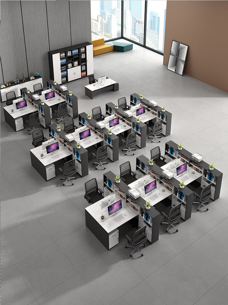 简约现代财务工作台员工位双人4/四人工作位职员办公桌椅组合桌子