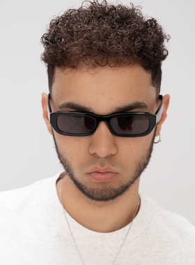 OD抗紫外线UV400窄框老钱墨镜