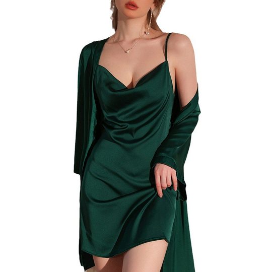 性感睡衣女春夏季2024新款冰丝高级感薄款荡领吊带睡裙睡袍家居服