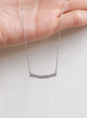 岚屿S925银轻奢满钻笑脸项链