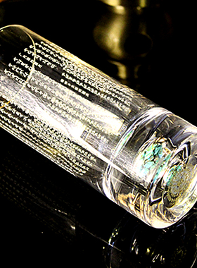 水晶玻璃杯祝福梵文虚空藏雕刻