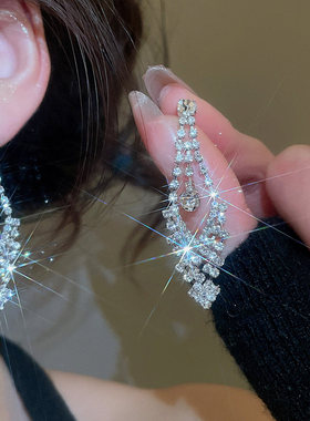 闪钻礼服配饰高级感轻奢项链耳环