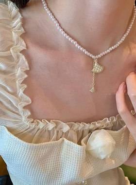 鱼尾轻奢气质颈链时尚珍珠
