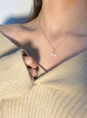 鱼尾项链女轻奢小众2022年新款夏季ins冷淡风锁骨链生日礼物吊坠