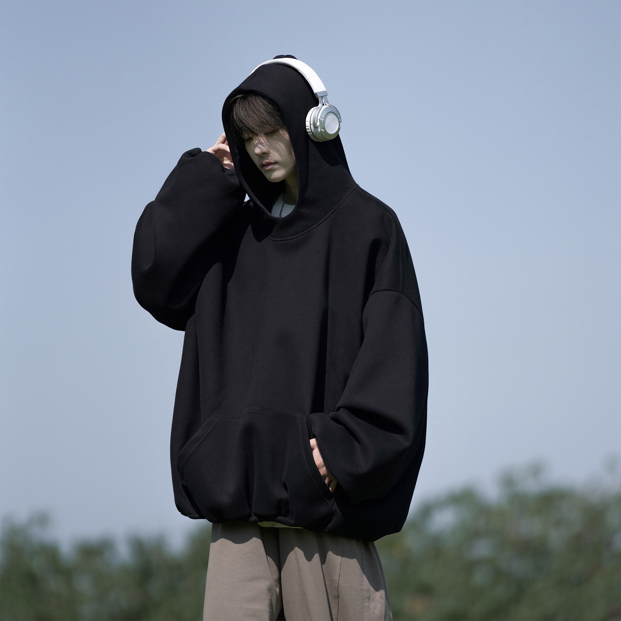 二更重磅加绒加厚连帽卫衣男春季美式高街潮流青少年宽松休闲上衣,淘宝优惠券,粉丝福利购,淘宝优惠卷