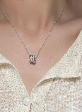 「贝母圆圈」穿啥都好看！天然贝母高级满钻双圈百搭高级小众项链