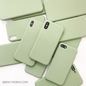 纯色抹茶绿苹果手机壳