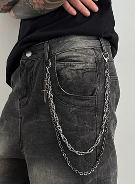 暗黑系匕首吊坠裤链男士裤子腰链