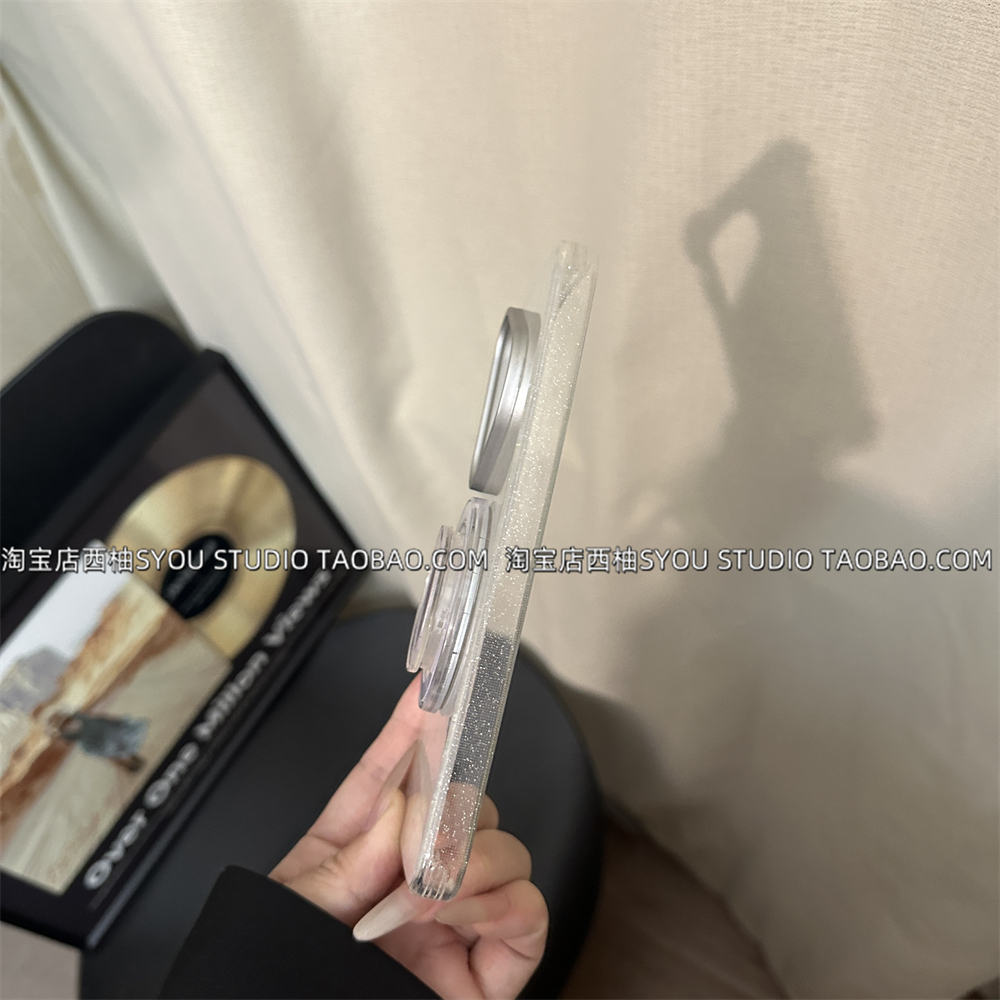 适用华为Pura 70Pro+手机壳Pura 70Ultra保护套新款原创小众闪粉贝壳纹全包软壳磁吸支架气质女生防摔外壳 - 图2