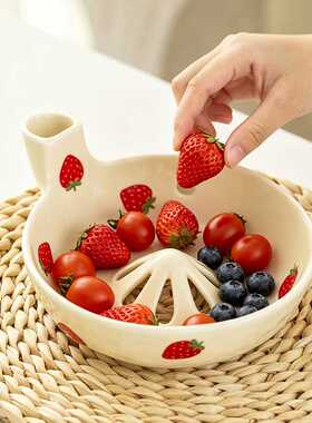 新品The Berry Swirl Bowl自动水流旋转陶瓷碗家用浆果沥水碗
