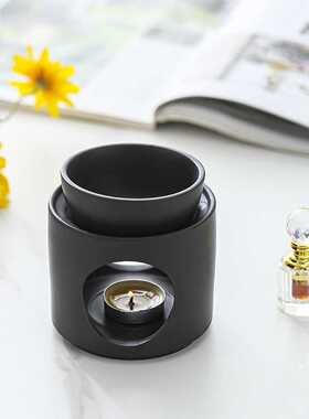新款分体黑色陶瓷香薰炉香精炉精油炉蜡烛灯炉oil burner