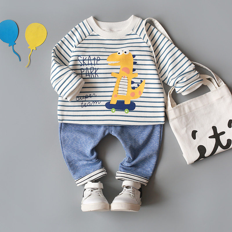 童装新款男宝宝秋装套装衣服两件套 乐努比套装