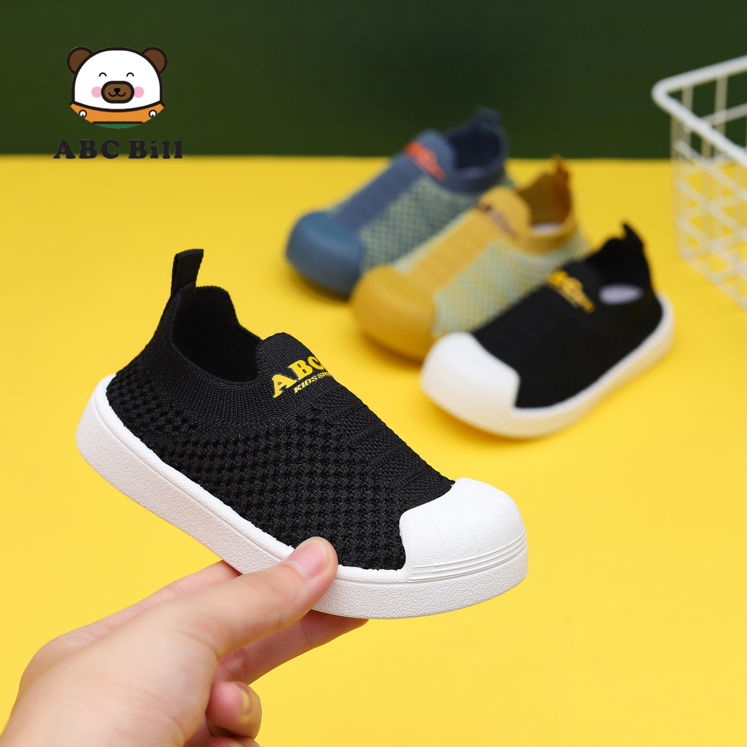 Abc Bill品牌儿童网鞋男女童飞织网面板鞋宝宝休闲透气运动鞋凉鞋