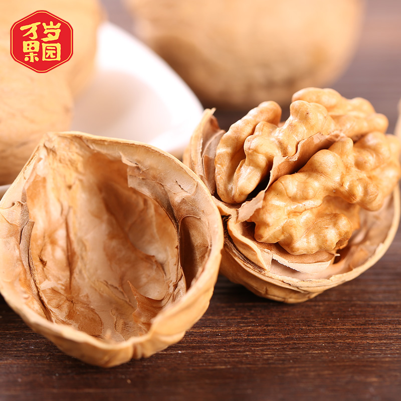 万岁果园薄皮核桃1斤实惠袋装坚果新疆特产非纸皮核桃2500g整箱