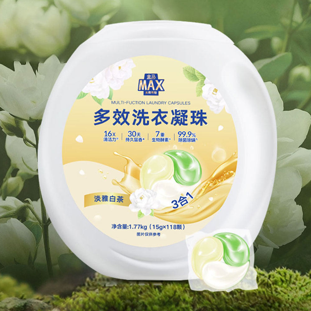 盒马MAX 多效洗衣凝珠淡雅白茶 15g*118颗