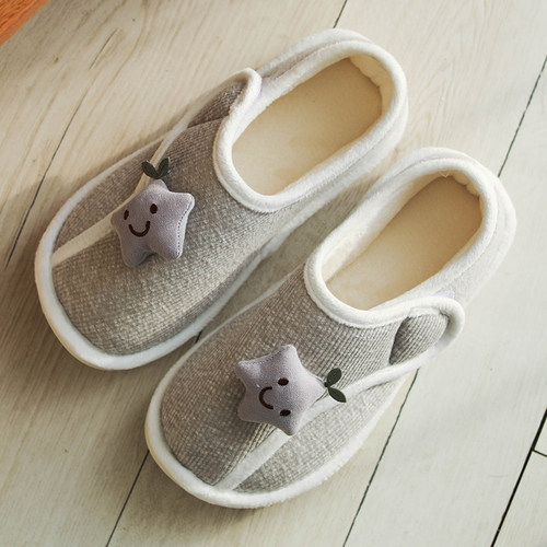 棉拖鞋冬季加绒包跟厚底防滑室内居家家用月子秋冬天保暖软底拖鞋 - 图0