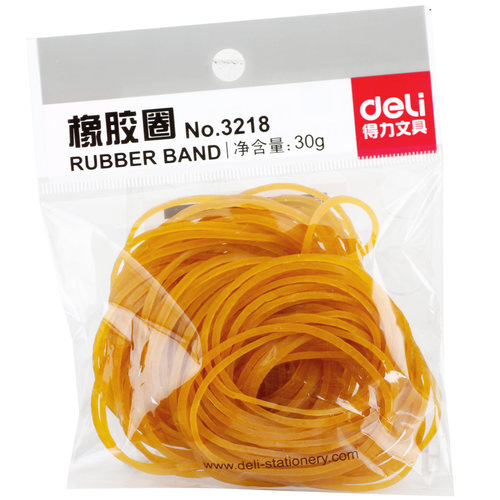 得力办公用品3218橡皮筋 橡胶圈浮胶圈皮筋 牛皮筋30克圆圈型 - 图0