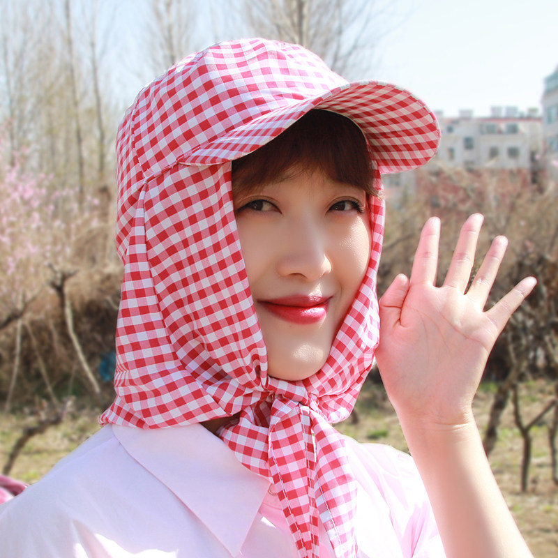 农活遮阳帽子女夏季田间工作务农防尘护脸户外采茶干活包头防晒帽