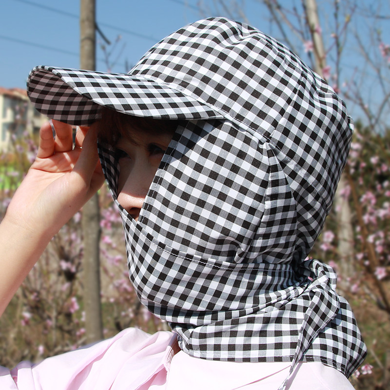 农活遮阳帽子女夏季田间工作务农防尘护脸户外采茶干活包头防晒帽