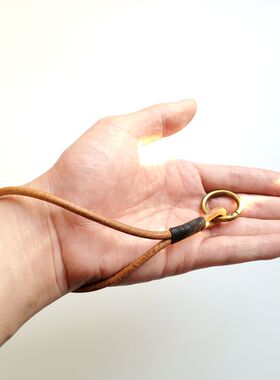 纯天然牛皮钥匙扣手作复古挂件
