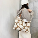 Брендовый шоппер, милый оригинальный демисезонный вместительный и большой тканевый мешок, сумка на одно плечо, льняная сумка