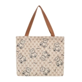 Брендовый шоппер, милый оригинальный демисезонный вместительный и большой тканевый мешок, сумка на одно плечо, льняная сумка