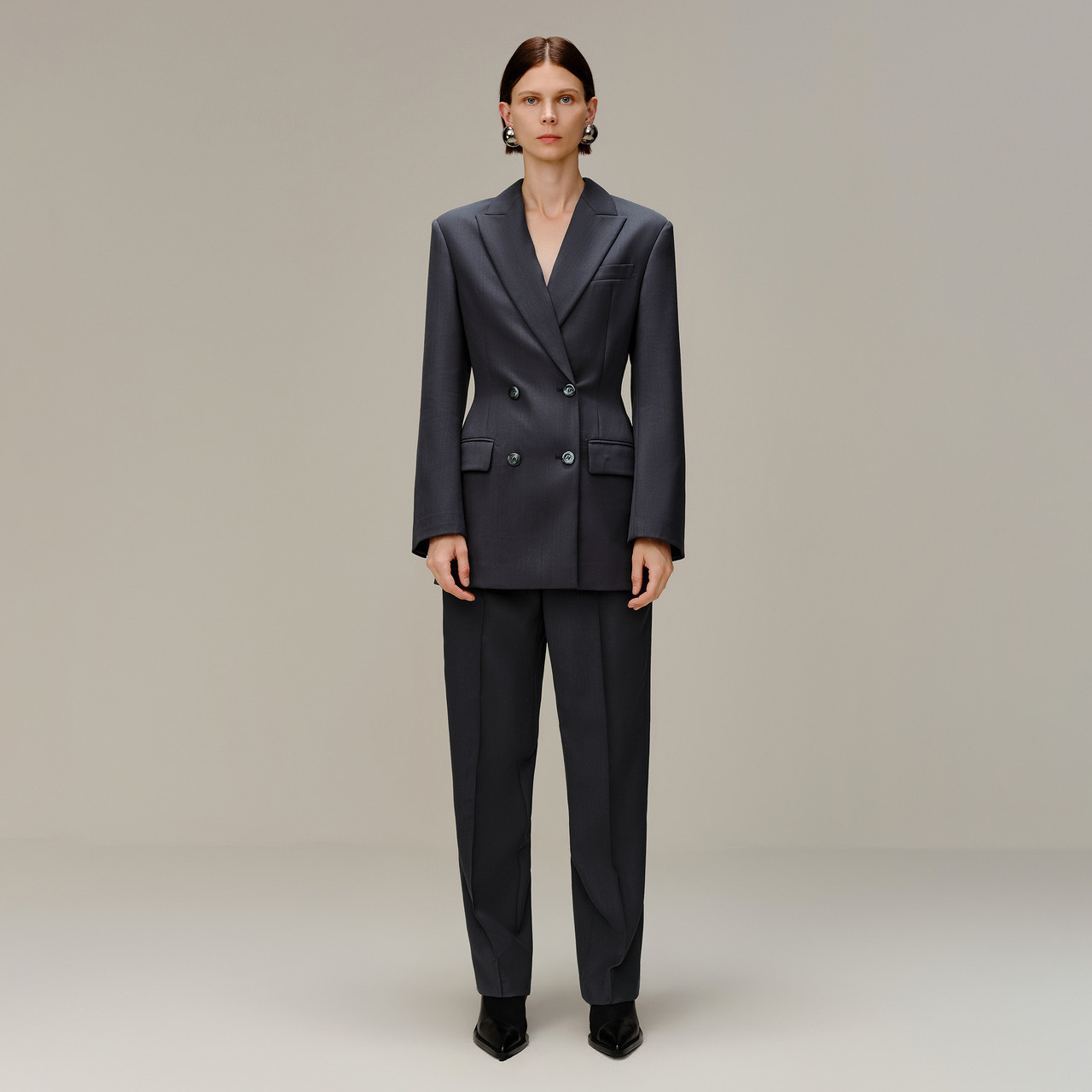 【商场同款】IMM尹默女装美利奴羊毛后开叉休闲长裤 - 图1