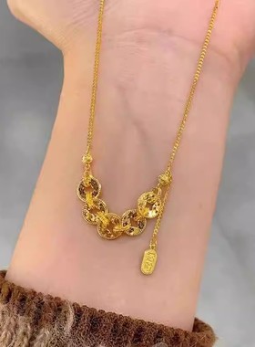 碎碎冰招财进宝钱币手链送女友