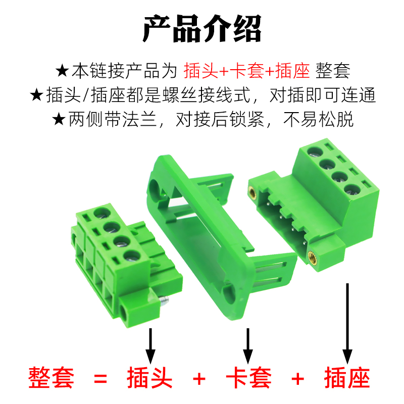 2EDGWC5.08mm穿墙框架固定面板免焊对接插拔式EDGKM接线端子法兰-图0