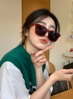 姜妍同款方形茶色墨镜女防紫外线网红眼镜女ins时尚百搭大脸显瘦