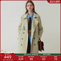 Van th Blue En 23FS11161 card in its colour long style coat of wind jacket Girl 2023 Fall new Inn Wind