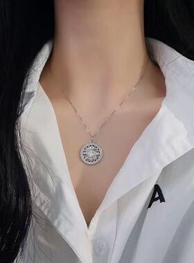925银八宝罗盘项链吊坠古风吊坠送女友生日礼物情侣礼物男女同款