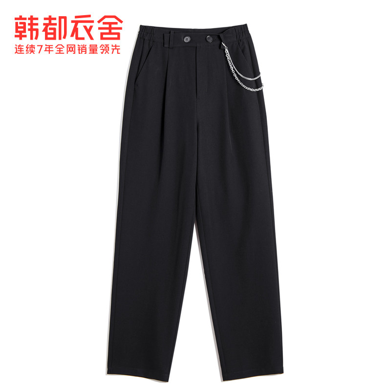 韩都衣舍夏装新款宽松高腰休闲裤 韩都衣舍休闲裤