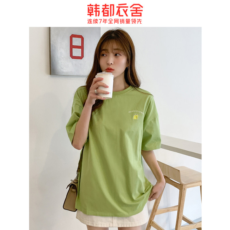 韩都衣舍旗舰店韩版宽松潮ins t恤 韩都衣舍敏丽T恤