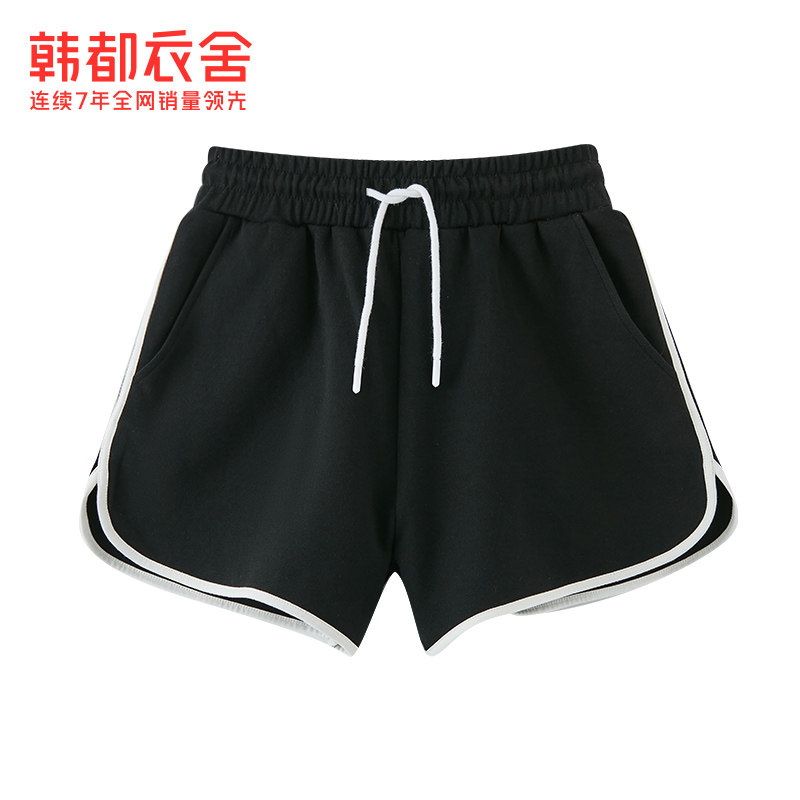 韩都衣舍撞色休闲运动短裤女休闲裤 韩都衣舍休闲裤
