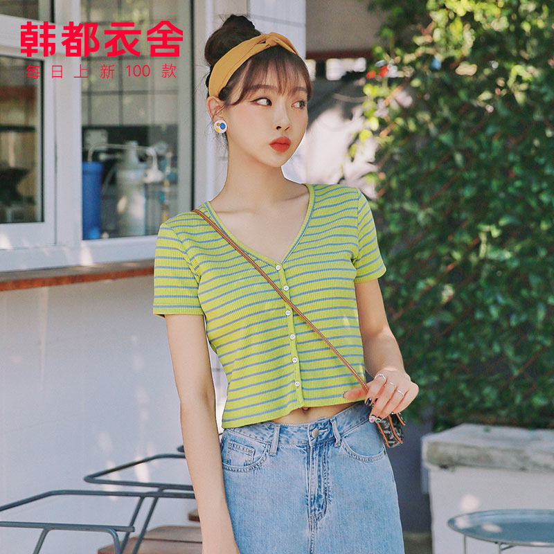  韩都衣舍秀衣莲T恤