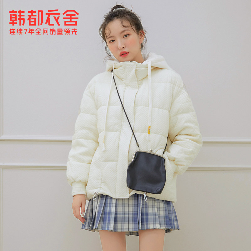 韩都衣舍冬季新款菱格外套加厚ins 韩都衣舍羽绒服