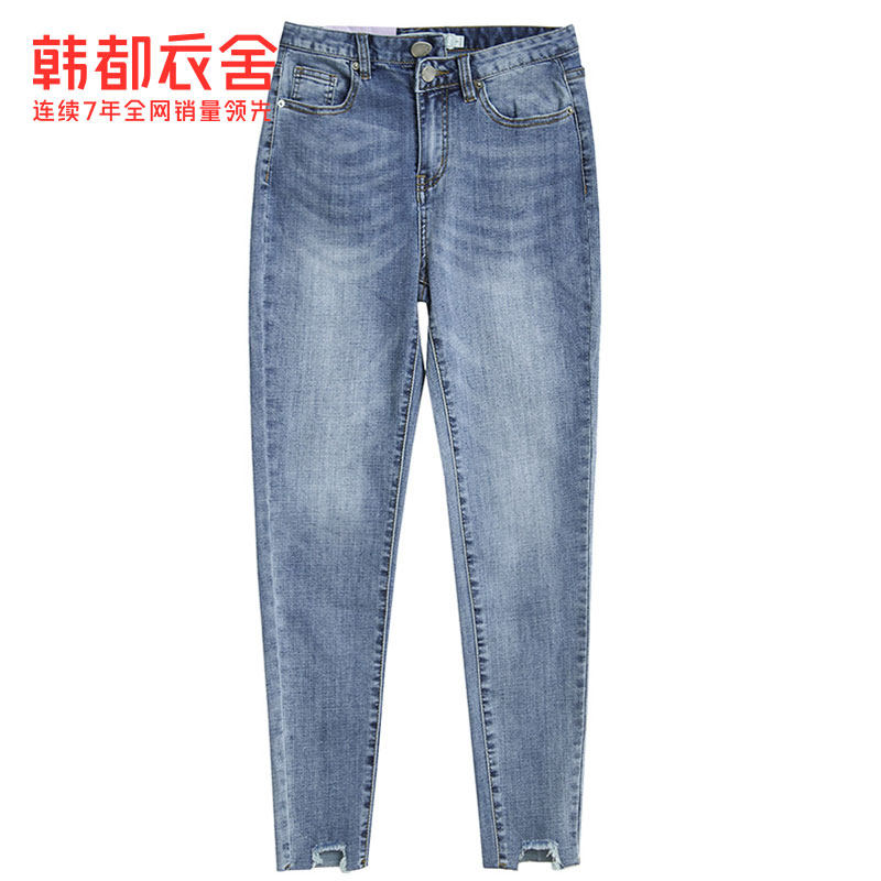 韩都衣舍2020秋新款休闲修身牛仔裤 韩都衣舍牛仔裤