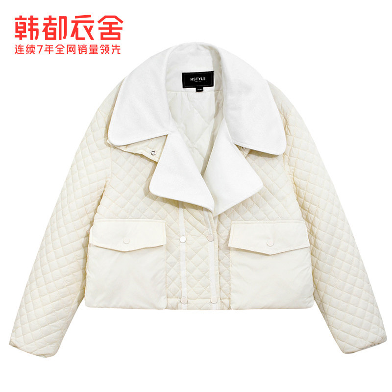 韩都衣舍短款菱格上衣 韩都衣舍羽绒服
