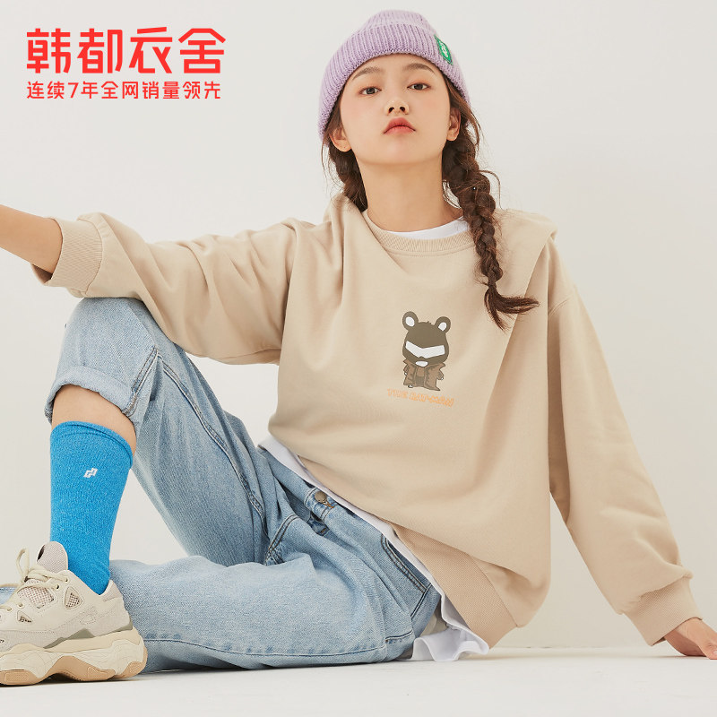 韩都衣舍2020秋新款宽松长袖潮卫衣 韩都衣舍卫衣/绒衫