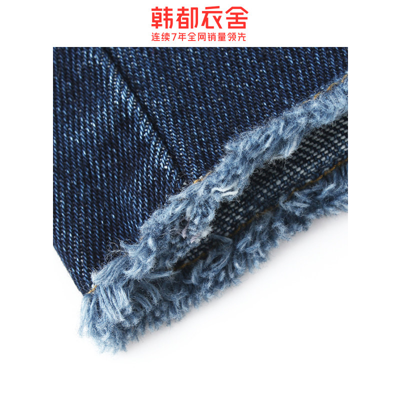 韩都衣舍2020蓝色短裤 韩都衣舍锦鑫通达牛仔裤