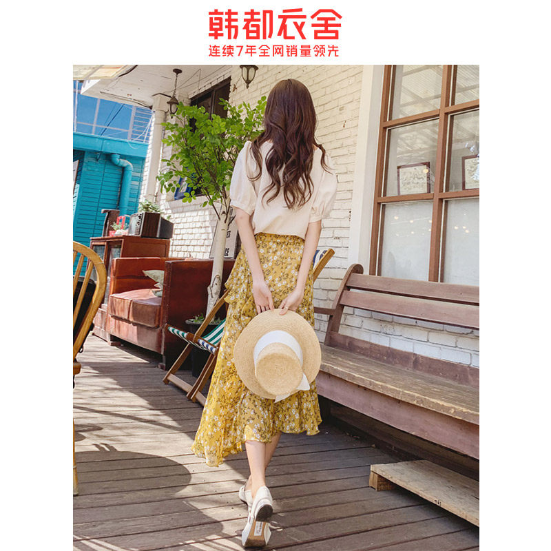 韩都衣舍2020夏装新款雪纺半身裙 韩都衣舍锦鑫通达半身裙