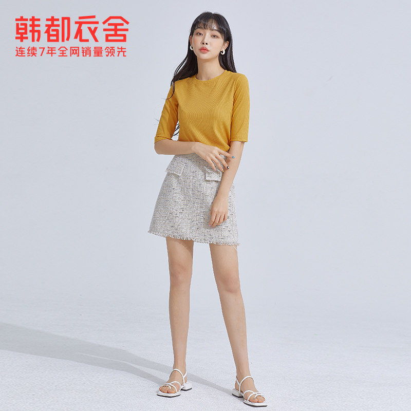 韩都衣舍潮流韩版显瘦圆领打底衫 韩都衣舍T恤