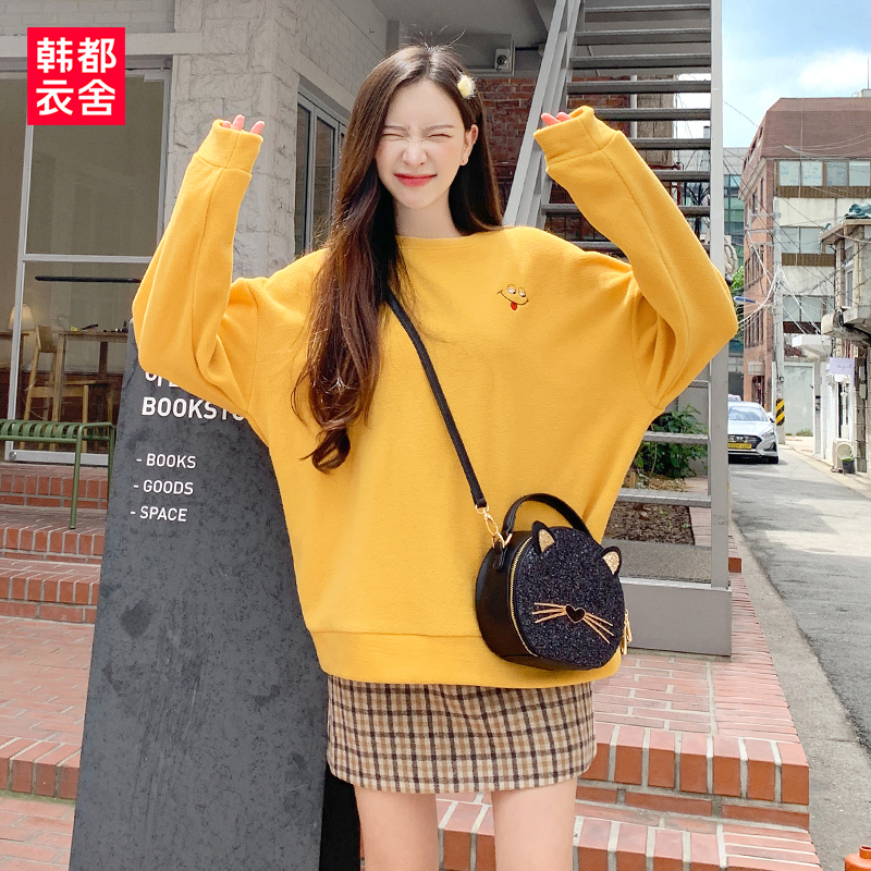 秋季新款韩版宽松 ins 长袖上衣摇粒绒卫衣女潮 预售韩都衣舍 2019 bf 秋季新款韩版宽松 ins 长袖上衣摇粒绒卫衣女潮 预售韩都衣舍 2019 bf