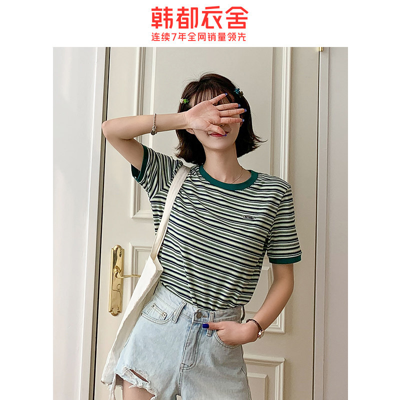 韩都衣舍2020年夏装新款韩版打底衫 韩都衣舍敏丽T恤